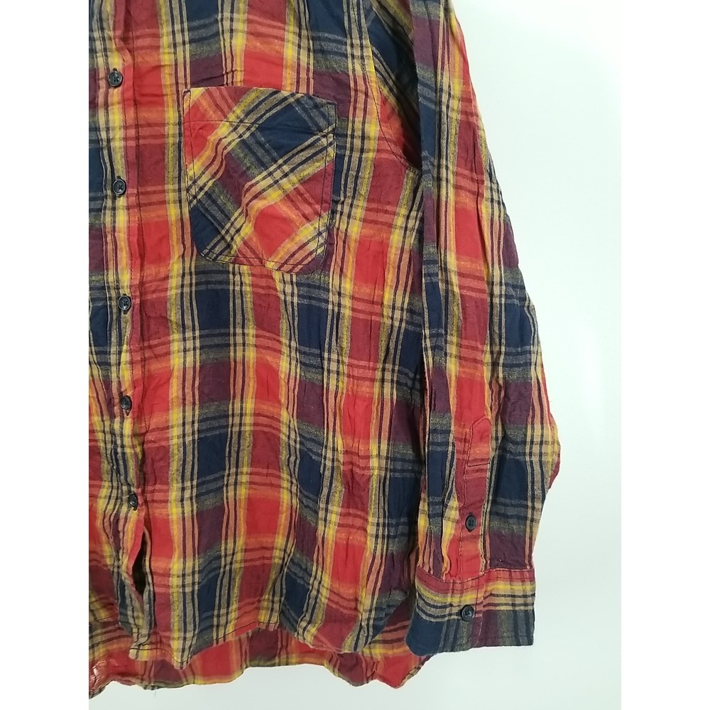 Time‎ and Tru Womens Button Up Plaid Flannel Shirt Long Sleeve Large 12 - 14 - Picture 4 of 6